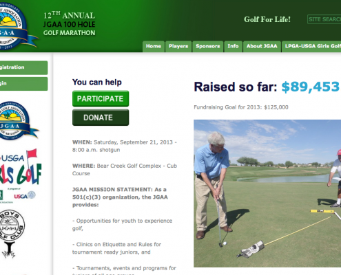 junior golf fundraising site