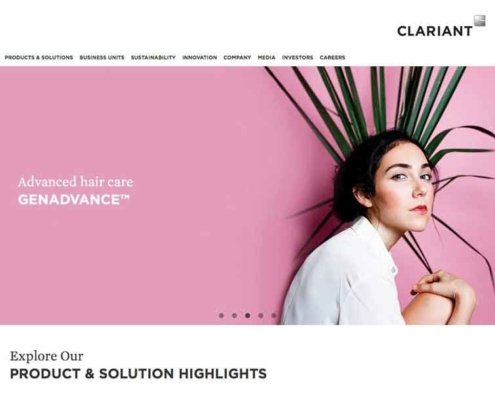 Website redesign, photography & SEO for Clariant