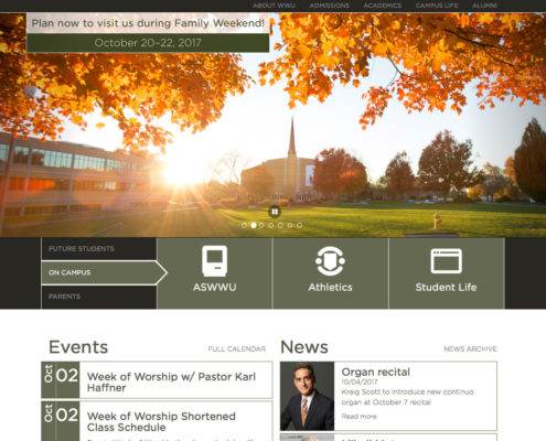 Typo3 Website for the Walla Walla University