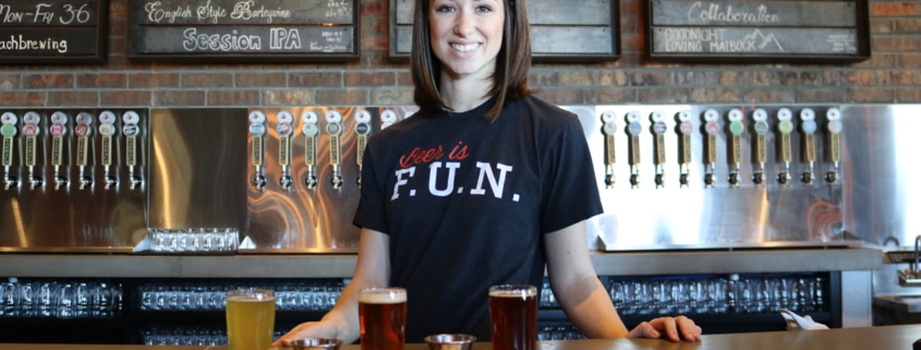 female bartender in a restaurant