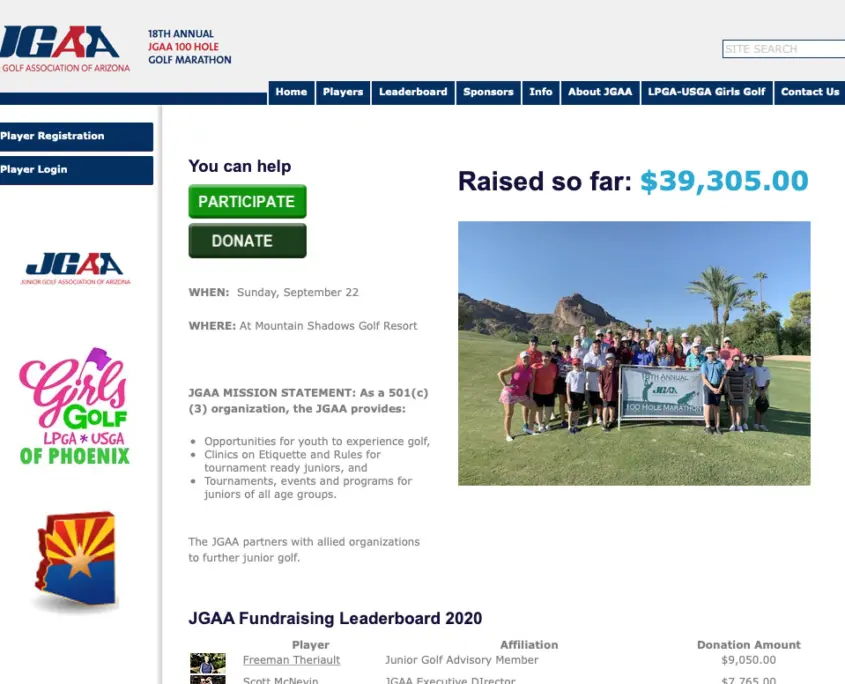 JGAA Fundraising website