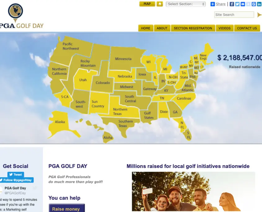 PGA golf day Fundraising website