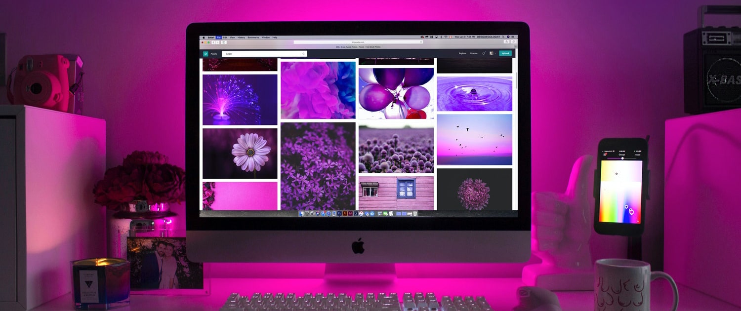 website with cool purple background