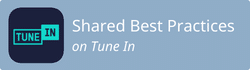 Shared best practices podcast on Tune In